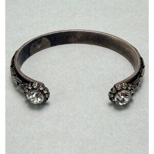 Loren Hope Silver Round Crystal Tip Cuff Bracelet